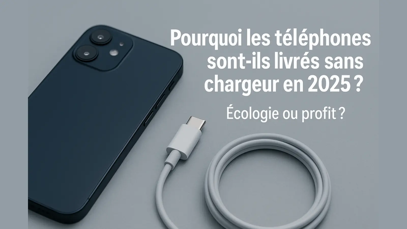 Téléphone sans chargeur – tendance écologique ou stratégie de profit (image illustrative 2025)