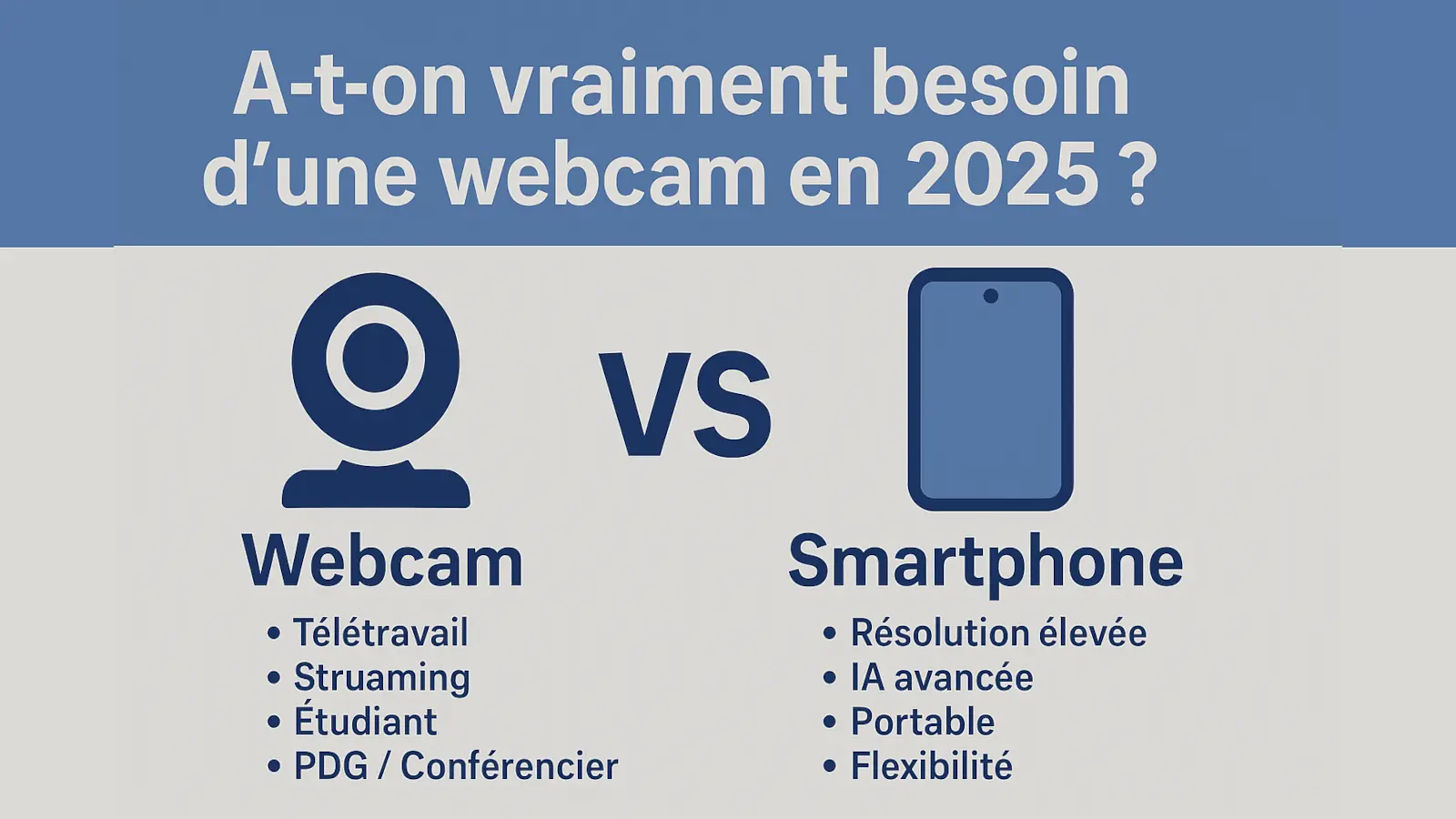 Comparaison entre webcam dédiée et caméra de smartphone en 2025
