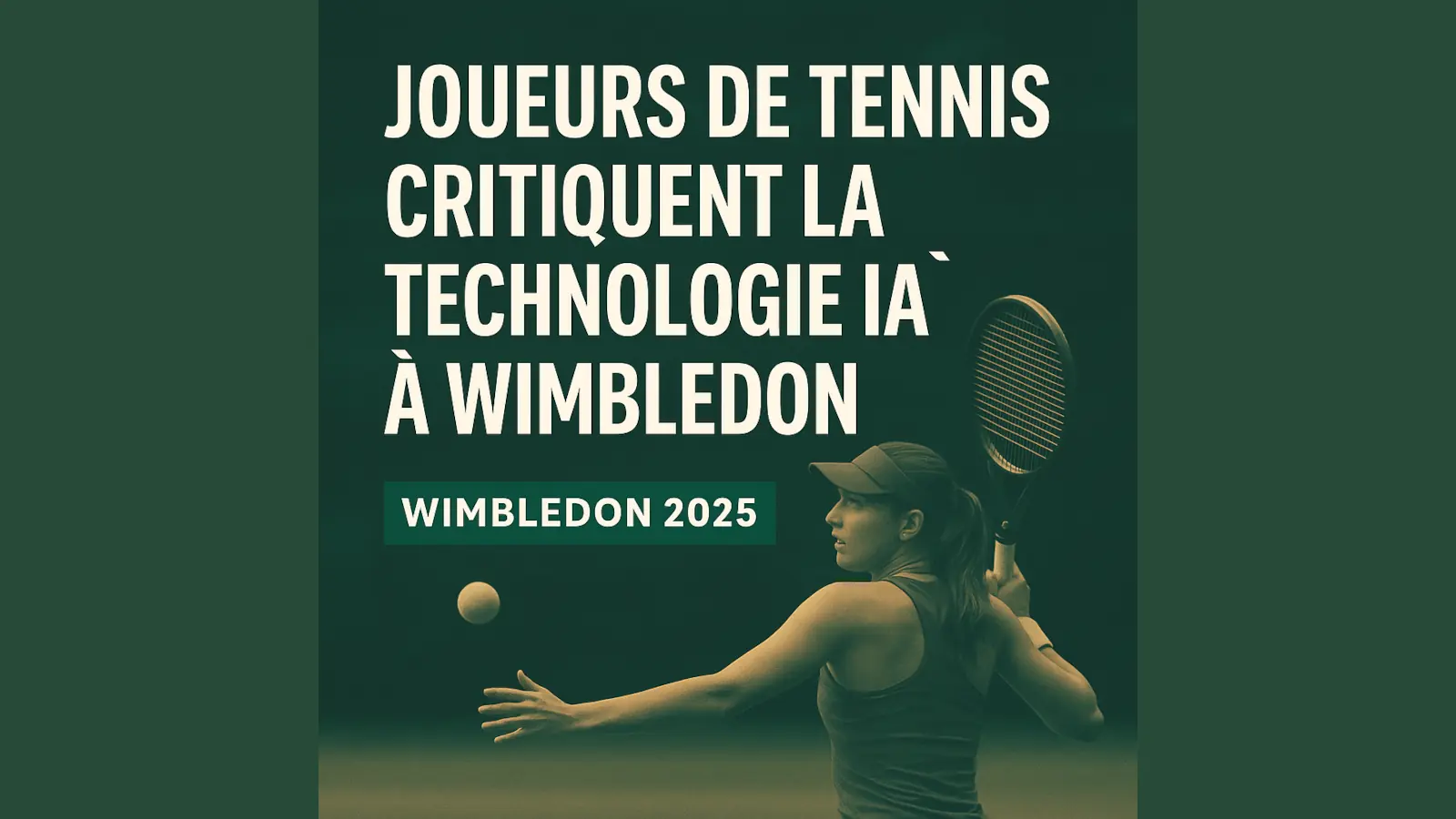 Terrain de Wimbledon futuriste avec arbitrage électronique par IA et indicateurs lumineux numériques