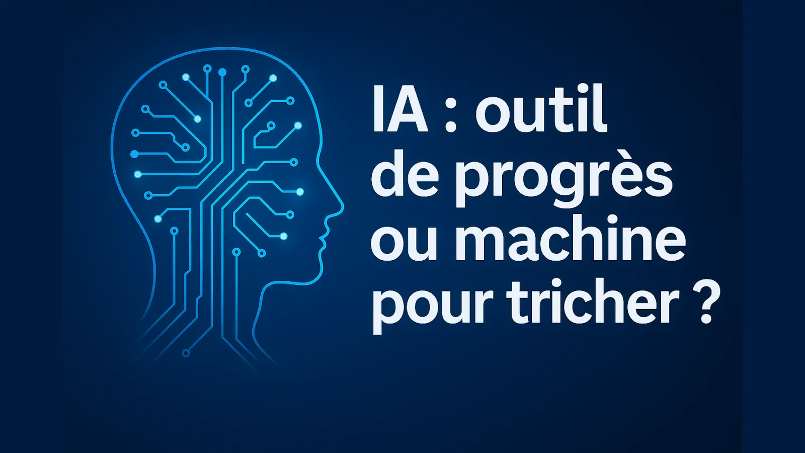 IA : outil de progrès ou machine pour tricher – illustration moderne